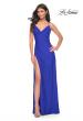 Picture of: Simple Jersey Dress with Ruching and Slit in Royal Blue, Style: 31978, Detail Picture 8