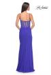 Picture of: Net Jersey Ruched Fitted Dress with Illusion and Boning on Back in Royal Blue, Style: 32160, Detail Picture 8