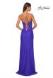 Picture of: Fitted Jersey Dress with Fishnet Rhinestone Illusion Bustier Top in Royal Blue, Style: 32230, Detail Picture 8