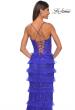 Picture of: Fitted Ruffle Skirt Lace Dress with Illusion Bodice in Royal Blue, Style: 32442, Detail Picture 8