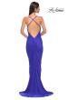 Picture of: Fitted Ruched Net Jersey Dress with Low Back in Royal Blue, Style 32834, Detail Picture 8