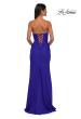 Picture of: Strapless Jersey Dress with Lace Up Back and Rhinestone Neckline in Royal Blue, Style: 32931, Detail Picture 8