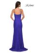 Picture of: Fitted Stretch Lace Dress with Scallop Neckline in Royal Blue, Style 32933, Detail Picture 8