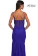 Picture of: Stretch Jersey Prom Dress with Ruched Waist and V Neckline in Royal Blue, Style: 32938, Detail Picture 8