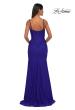 Picture of: Stretch Lace Dress with Illusion Corset Waist and Ruching in Royal Blue, Style: 32947, Detail Picture 8