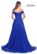Picture of: A-Line Tulle Prom Dress with Off the Shoulder Top in Royal Blue, Style: 30498, Detail Picture 9