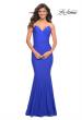 Picture of: Rhinestone Strap Elegant Ruched Jersey Dress in Blue, Style: 30712, Detail Picture 9