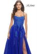 Picture of: A-line Tulle Gown with Floral Embroidery and Pockets in Royal Blue, Style: 31135, Detail Picture 9