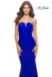 Picture of: Elegant Ruched Strapless Gown with Deep V in Royal Blue, Style: 31226, Detail Picture 9