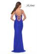 Picture of: Simple Jersey Dress with Low Open Back and Ruched Zipper in Royal Blue, Style: 31227, Style: 31227