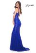 Picture of: Beaded Lace Mermaid Gown with Sheer Side Panels in Royal Blue, Style: 32309, Detail Picture 9