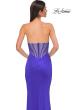 Picture of: Chic Jersey Evening Dress with Rhinestone Neckline in Royal Blue, Style 32733, Detail Picture 9