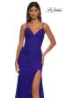 Picture of: Stretch Lace Dress with Illusion Corset Waist and Ruching in Royal Blue, Style: 32947, Detail Picture 9