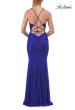Picture of: Rhinestone Lace Gown with Crisscross Open Back in Royal Blue, Style: 33733, Detail Picture 9