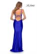 Picture of: Long Ruched Jersey Prom Dress with Thin Straps in Royal Blue, Style: 28398, Detail Picture 10