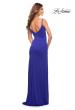 Picture of: Simple Thick Jersey Gown with High Skirt Slit in Royal Blue, Style: 30544, Detail Picture 10