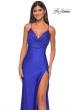 Picture of: Drape Neckline Jeweled Jersey Prom Dress with High Slit in Royal Blue, Style: 31221, Detail Picture 10