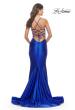 Picture of: Liquid Jersey Mermaid Gown with Lace Up Back in Royal Blue, Style: 31295, Detail Picture 10
