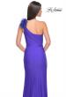 Picture of: One Shoulder Jersey Gown with Feather Detail in Royal Blue, Style: 32076, Detail Picture 10