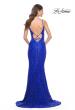 Picture of: Beaded Lace Mermaid Gown with Sheer Side Panels in Royal Blue, Style: 32309, Detail Picture 10