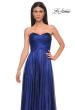 Picture of: Textured Chiffon Flowy Strapless Evening Dress in Royal Blue, Style 32382, Detail Picture 10