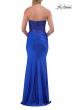 Picture of: Strapless Rhinestone Corset Gown with High Slit and Ruched Back in Royal Blue, Style: 33509, Detail Picture 10