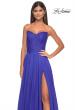 Picture of: Strapless Chiffon Prom Gown with Lace Illusion Bodice in Royal Blue, Style: 32311, Detail Picture 11