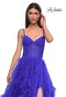 Picture of: Ruffle Tulle Dress with Unique Skirt and Illusion Corset Bodice in Royal Blue, Style 32719, Detail Picture 11