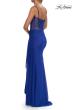 Picture of: Lace Bodice Gown with Ruched Skirt and High Slit in Royal Blue, Style: 33661, Detail Picture 11