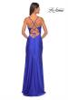 Picture of: Drape Neckline Jeweled Jersey Prom Dress with High Slit in Royal Blue, Style: 31221, Detail Picture 12