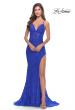 Picture of: Rhinestone Lace Embellished Prom Dress with High Side Slit in Royal Blue, Style: 31288, Detail Picture 12