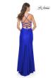Picture of: Jersey Dress with Ruched Waist and Lace Up Back in Royal Blue, Style: 31987, Detail Picture 12