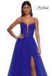 Picture of: Tulle Prom Dress with A-Line Skirt and Ruched Corset Top in Royal Blue, Style: 32700, Detail Picture 12