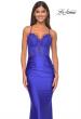 Picture of: Sheer Lace Bodice with Scallop Edge Jersey Long Dress in Royal Blue, Style: 31272, Detail Picture 13