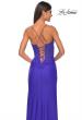 Picture of: Fitted Jersey Dress with Fishnet Rhinestone Illusion Bustier Top in Royal Blue, Style: 32230, Detail Picture 14