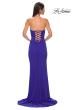 Picture of: Jersey Strapless Dress with Sweetheart Rhinestone Lined Neckline in Royal Blue, Style 32829, Detail Picture 14