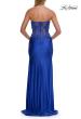 Picture of: Strapless Sheer Lace Corset Gown with High Slit in Royal Blue, Style: 33398, Detail Picture 14