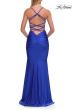 Picture of: Ruched Jersey Gown with Crisscross Open Back in Royal Blue, Style: 33723, Detail Picture 14