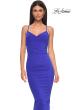 Picture of: Fitted Ruched Net Jersey Dress with Low Back in Royal Blue, Style 32834, Detail Picture 15