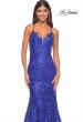 Picture of: Print Sequin Mermaid Dress with Lace Up Back in Royal Blue, Style: 31865, Detail Picture 16