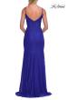 Picture of: Rhinestone Lace Gown with Sheer Bodice and Side Slit in Royal Blue, Style: 33442, Detail Picture 16