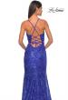Picture of: Print Sequin Mermaid Dress with Lace Up Back in Royal Blue, Style: 31865, Detail Picture 17