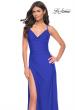 Picture of: Simple Jersey Dress with Ruching and Slit in Royal Blue, Style: 31978, Detail Picture 17