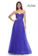 Picture of: Lace Up A-Line Dress with Ruched Bodice and Sweetheart Top in Royal Blue, Style: 32084, Detail Picture 17