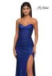Picture of: Net Jersey Prom Dress with Strapless Top and Flattering Ruching in Royal Blue, Style: 32946, Detail Picture 17