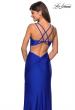 Picture of: Form Fitting Long Jersey Dress with Plunging Neckline in Royal Blue, Style: 27602, Back Picture