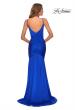 Picture of: Fully Ruched Jersey Prom Dress with Center Slit in Royal Blue, Style: 28416, Back Picture