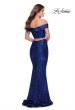 Picture of: Jewel Tone Off the Shoulder Two Piece Prom Dress in Royal Blue, Style: 28425, Back Picture