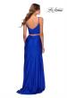 Picture of: Two Piece Long Prom Dress with Ruched Detailing in Royal Blue, Style: 28472, Back Picture