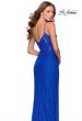 Picture of: Stretch Lace Dress with Sheer Bodice and Rhinestones in Royal Blue, Style: 28576, Back Picture